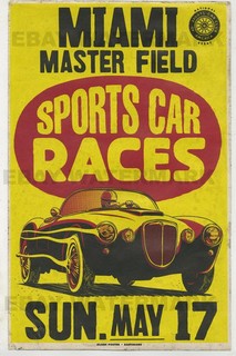 1950s Lancia Aurelia B24 Vintage Race Advertising Poster 11x17 Miami Florida