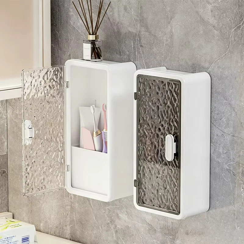 Organizador de armario de pared a prueba de polvo baño cocina sin pinchazos - negro