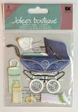 RARE Jolees Boutique BABY BOY Outting Stroller Infant Pram Scrapbook sticker