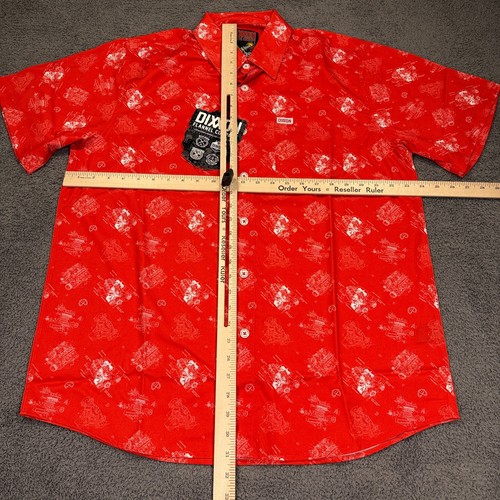 Dixxon Flannel Company Shirt Mens Large Red The 350 Engine Print Button Up NWT - Picture 5 of 10