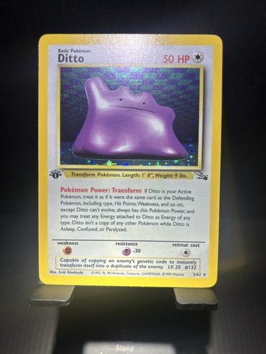 Pokémon TCG Ditto Fossil 3/62 1st First Edition Holo Rare Card