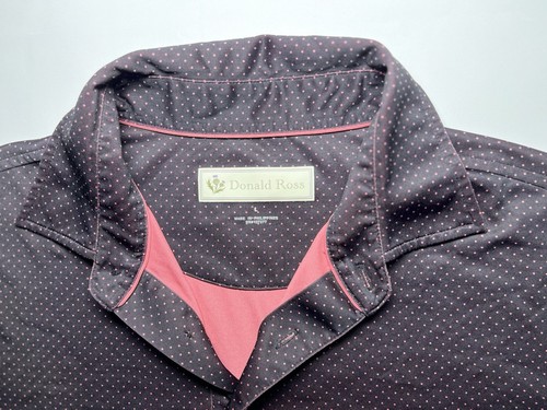 Donald Ross Golf-Poloshirt schwarz mit rosa Punkten Größe L - Bild 4 von 4