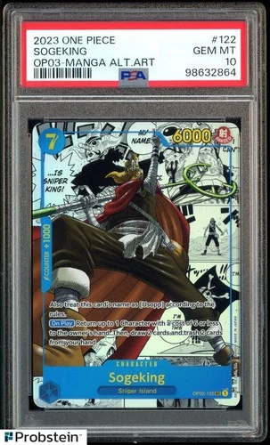 2023 One Piece OP03 En Manga Alternate Art #122 Sogeking PSA 10 GEM MINT