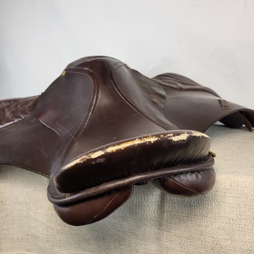 17” Leather Horse Saddle Brown Vintage Saddle UK - Picture 10 of 22