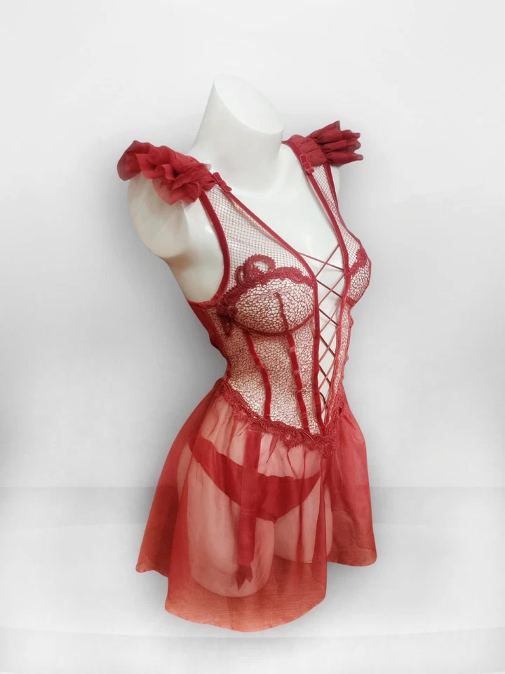 Conjunto de babydoll con cordones de seda La Perla Marchesa Slip & Panty Nuevo con etiquetas Foto 2 de 4