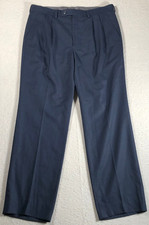 Lauren Ralph Lauren Men's Dress Pants Pleated Classic Straight Navy Blue 34x32