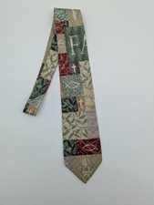 Vintage EAGLES WINGS Faith Hope Love Necktie 100 Silk Green Tan Red Purple