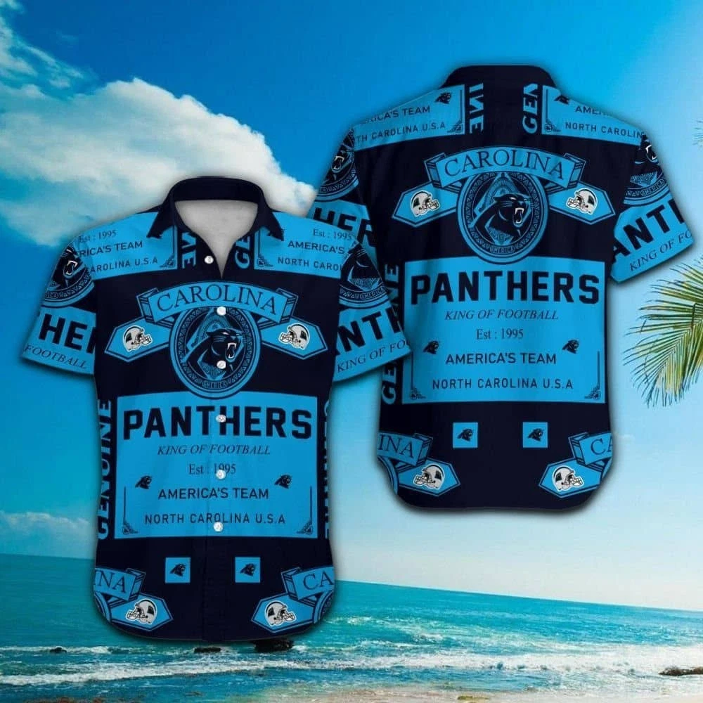 Carolina Panthers Short Sleeve Button Up Tropical Hawaiian Shirt VER015