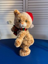 Holiday Animated Musical Orange Cat I Love Catnip 14" READ DESCRIPTION