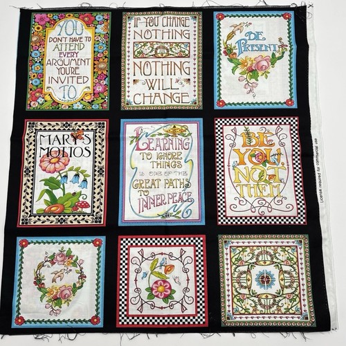 MARY ENGELBREIT COTTON FABRIC PANEL MARYS MOTTOS QUILTING TREASURES 23” x 43” W - Picture 2 of 14