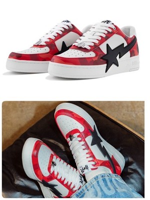 A BATHING APE Men's BAPE STA OS #1 1L30-191-308 Red