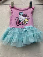 Hello Kitty Sanrio Baby Girl Tutu Dress Romper 3m Pink Aqua Tulle
