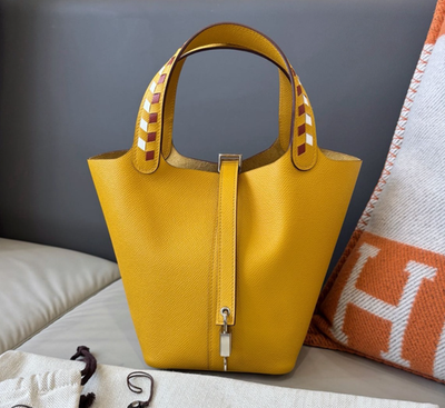 Hermes Picotin18 Bucket Epsom Handbag Yellow Women Fashion | eBay