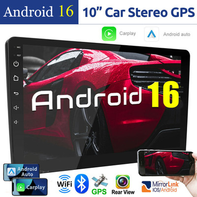 Android 16 Carplay GPS Navi WiFi 10.1'' Double 2Din Touch Screen Car Stereo Radio