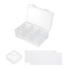 12 Slots Bead Storage Containers, Clear Plastic Bead Boxes with Labels
