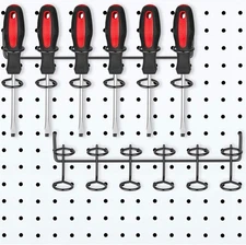 Hotop 2 Pieces Pegboard Screwdriver Holder Peg Board Tool Utility Hooks Pegboard