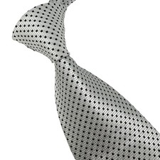 New Classic Plaid Check White Black Jacquard Woven 100 Silk Men's Tie Necktie