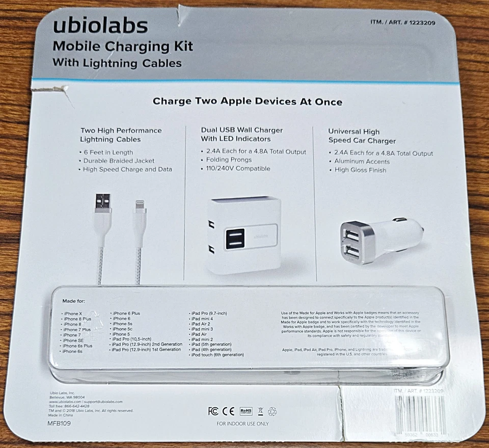 Ubiolabs Mobile Charging Kit with Lightening Cables for iPhone ART. 1223209 - Image 2 of 4