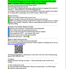 AI JSON Prompt | Create Viral Ads & Consistent Characters | Google VEO 3