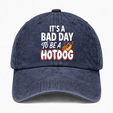 Funny Hotdog Dad Hat It's A Bad Day To Be A Hotdog Vintage Washed Baseball Cap