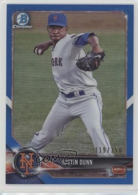 2018 Bowman Chrome Prospects Blue Refractor 119/150 Justin Dunn #BCP82 4l3
