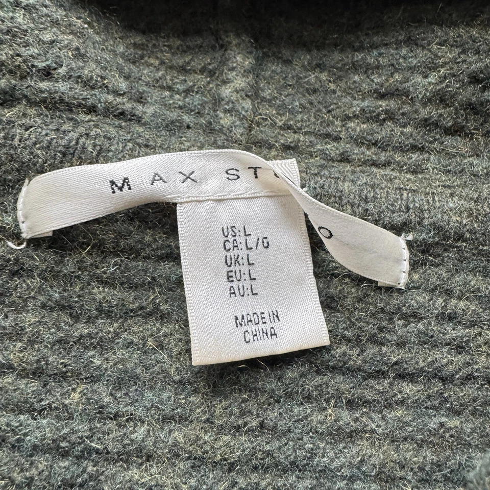 Suéter Max Studio Lana Con Capucha Verde Oliva Grande Preppy Cápsula Foto 3 de 4