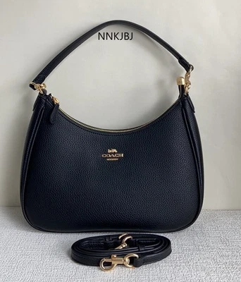 Hobo Shoulder Bag CJ517 Black Leather Women's