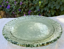 Fire and Light Recycled Glass Olive Moonstone Salad Plate 8.5” Gorgeous!