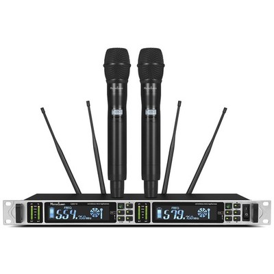 Professional UHF Wireless Microphone System, Dual Channel 530 580MHz with