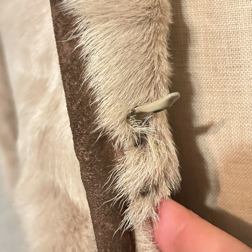 LEER De Colección Años 70 Mujer Pequeño Mediano Crema Largo Completo Pelo de Poni Piel Penny Lane Foto 3 de 4