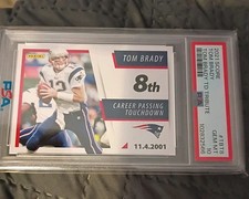 2021 Score Tom Brady Career Passing Touchdown 8 Tribute TD TBT-8 PSA 10 Patriots