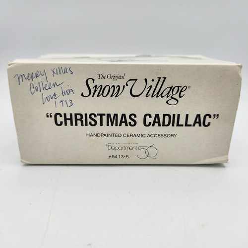 Dept 56 Snow Village Christmas Cadillac Pink Convertible Car 5413-5 With Box - Picture 17 of 20