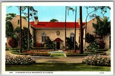 Vtg Postcard The Vinoy Park Hotel Gardens Florida 1940s