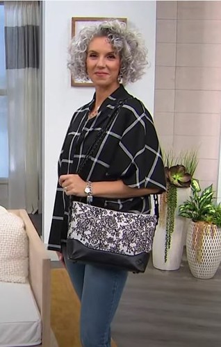 Patricia Nash Chantilly French Lace Black & White Salvina Top-Zip Crossbody NWT - Bild 9 von 12