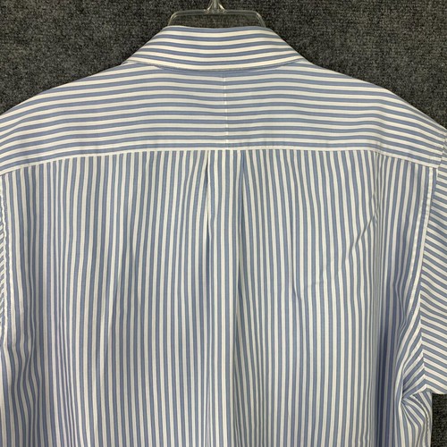 Michael Kors Dress Shirt Men 17.5 - 34/35 Long Sleeve Blue and White Stripe - Picture 4 of 13