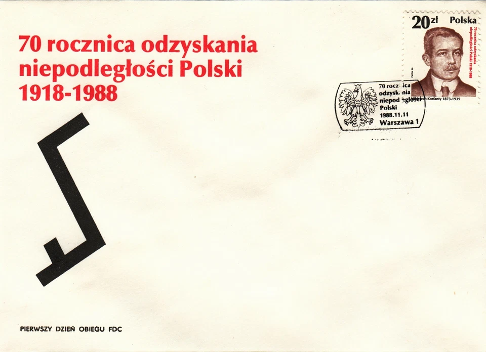 Polonia FDC 1988 Patriotas polacos; ¡Juego de 8 cubiertas! Foto 3 de 4