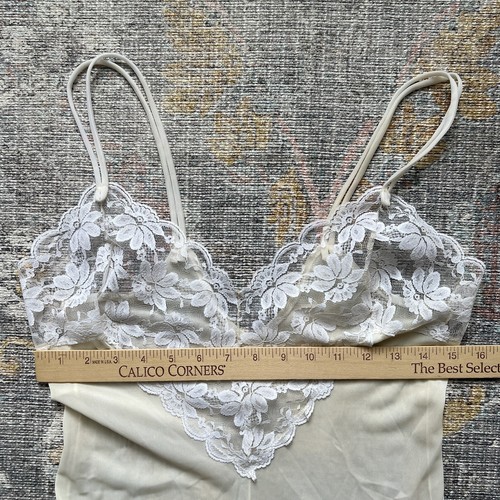 Conjunto de camisón pequeño vintage Peignoir lencería bata de encaje transparente - Imagen 13 de 16
