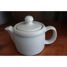 McCoy Pottery Small Ceramic Teapot with Lid Light Blue Round Body Kitchen Decor
