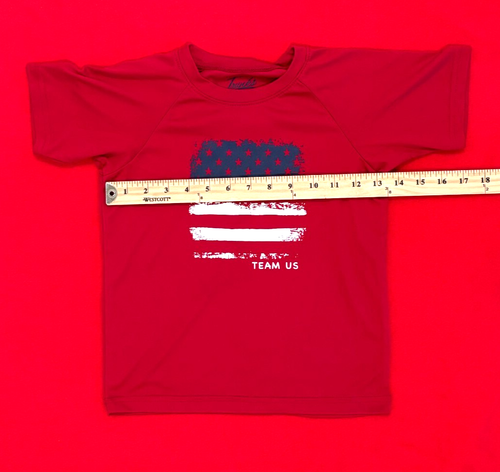 Trunks Boys Rash Guard Swim Set Short Sleeve Top/Shorts /American /USA Flag Sz 6 - Picture 3 of 8