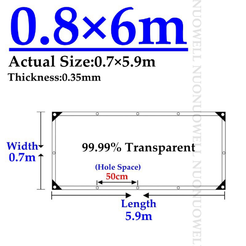 Lona PVC Transparente 0.35mm 99.9% Balcón Impermeable Valla Red Impermeable - Imagen 27 de 40