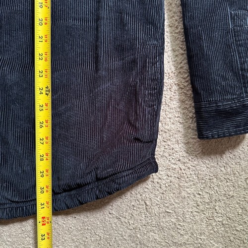 LL Bean Chaqueta Para Hombres Mediana Alta Chaqueta Sobrecamisa Forrada de Vellón Pana Negra - Imagen 10 de 11