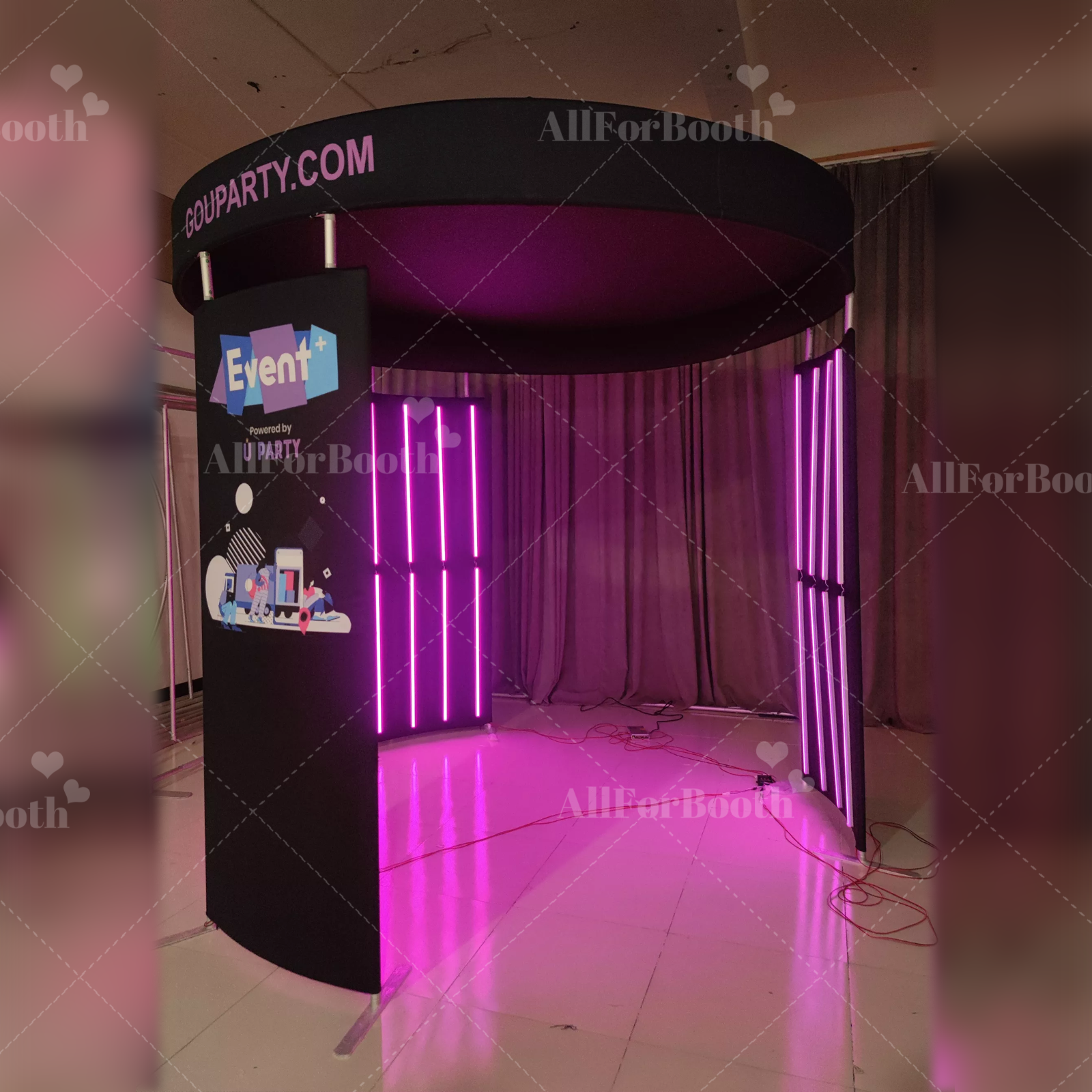 Customizable Led Enclosure for the 360 Photo booth, Photobooth Backdrop