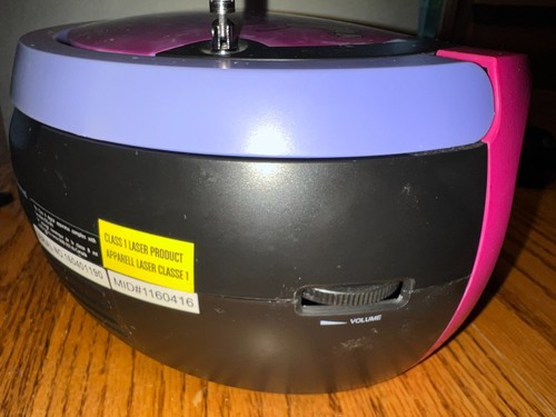 My Little Pony Boombox Portable CD Player Radio Pink Purple Super Star **READ** - Afbeelding 7 van 13