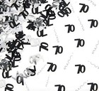 4x Tabletop Confetti Black Silver 70th Birthday Anniversary Scatter Party Decor