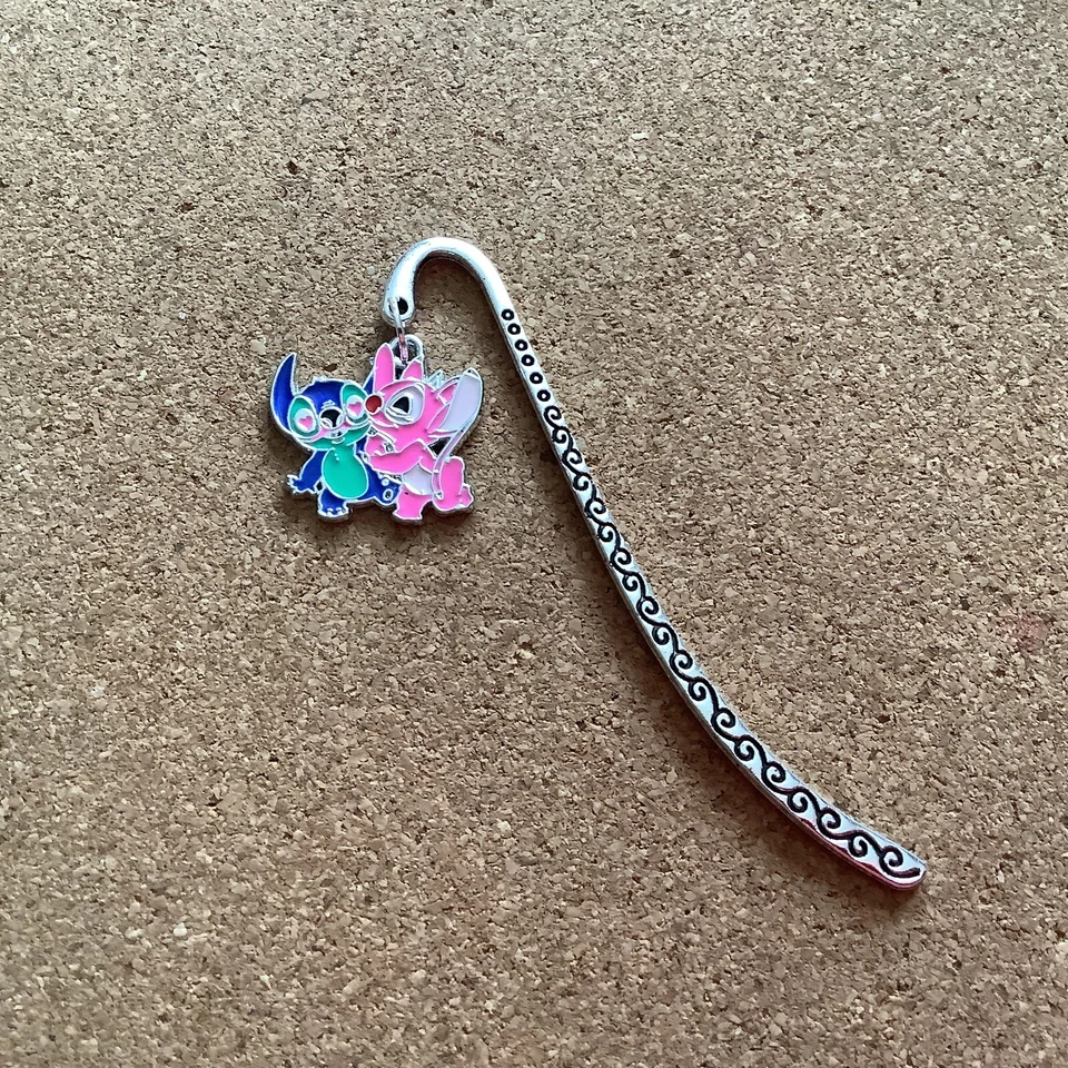 Cute Stitch & Angel Kiss Disney Girls Ladies Kids Wavy Metal Bookmark 🎁