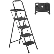 Step Ladder, Folding Step Stool with Wide Anti-Slip Pedal, Lightweight, 4 Step