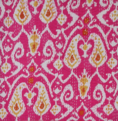 Hippie Yoga Pillow Case Indian Cushion Cover Pink Kantha Boho Meditation - Picture 5 of 6