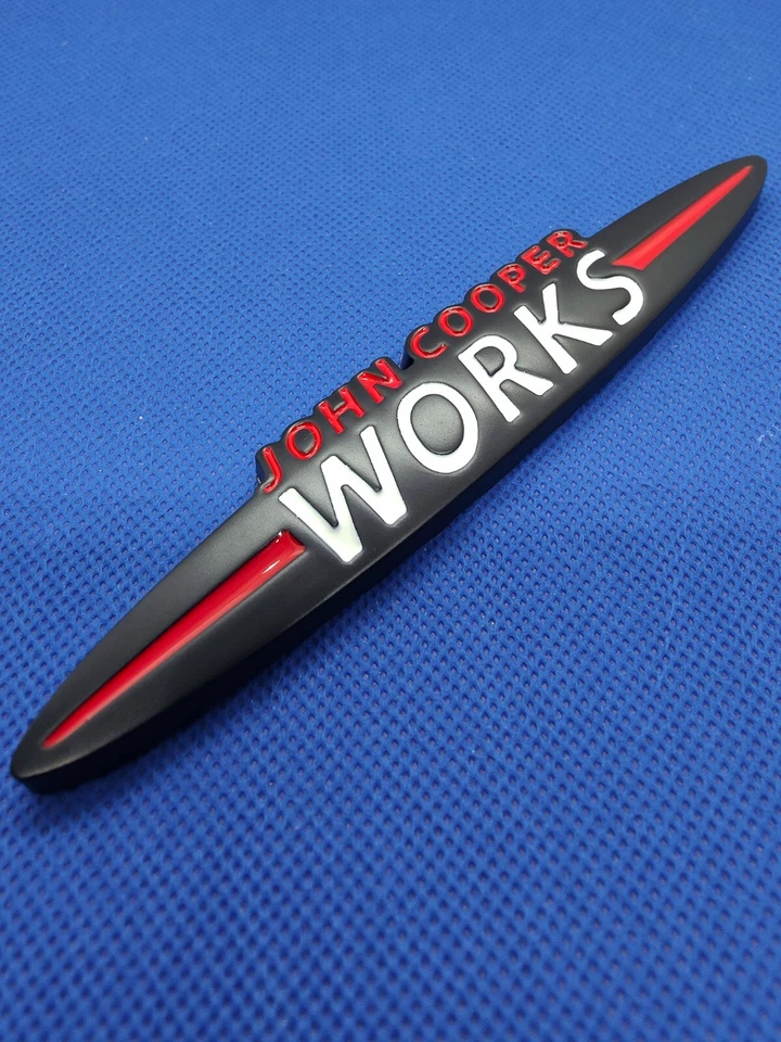 MINI JCW John Cooper Works emblème insigne logo métal NOIR coffre  clubman S one - Immagine 2 di 4