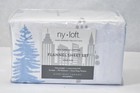 NY Loft Cotton Flannel Sheet Pillowcase Set Printed Lake George Collection Twin