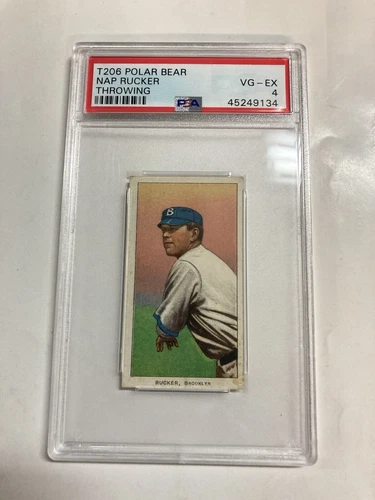 Psa 4 T206 Polar Bear nap Rucker throwing Brooklyn